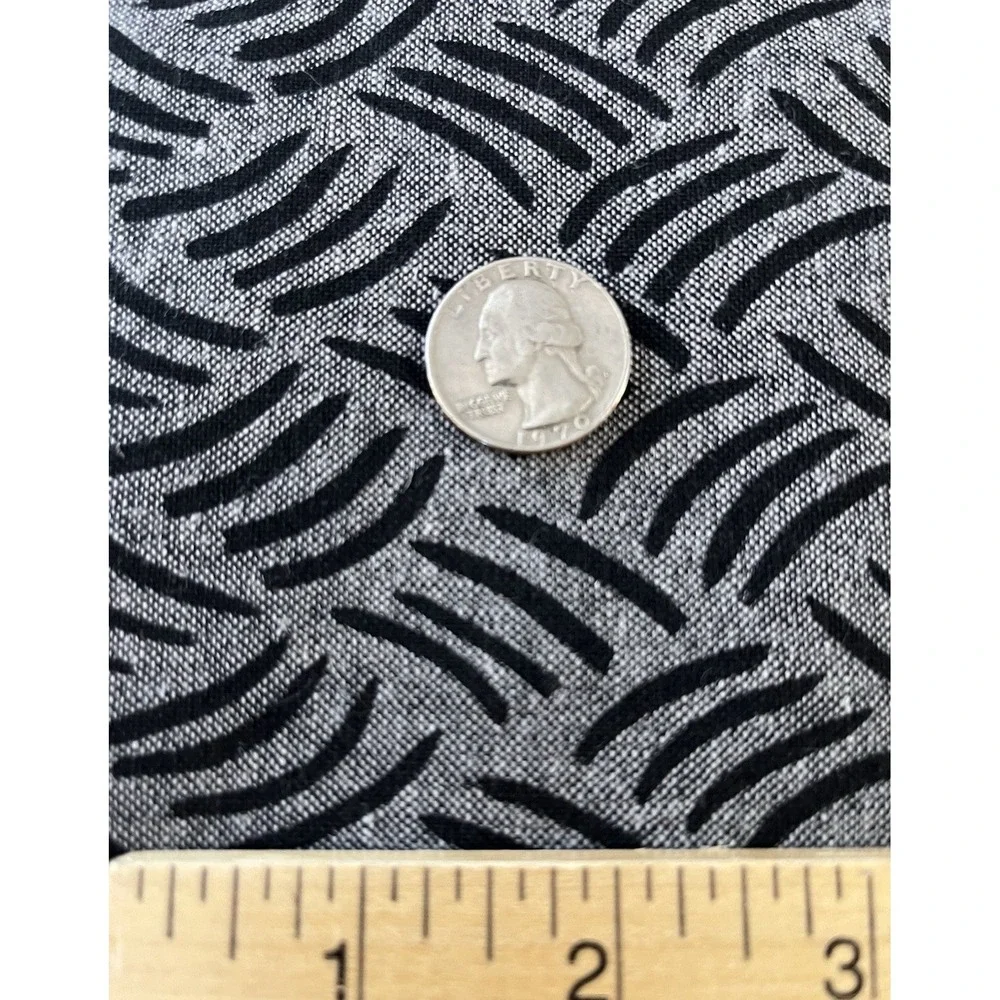 Fabric‎ Quilt Craft Cotton Gray Black Robert Kaufman Balboa Design 18256 Remnant